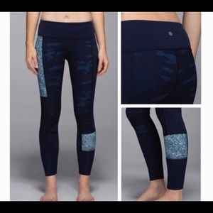 🍋 SE Lululemon Wunder Under leggings blue camo 🍋